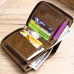 Bullcaptain Cowhide Short Wallets Zipper 8 Card Holder Coin Purse