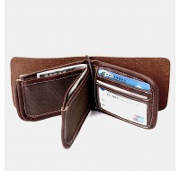 Men Vintage Card Holder Solid Short Wallet