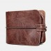 Men Vintage Card Holder Solid Short Wallet