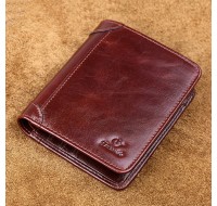 Genuine Leather Vintage Business Short Driver License Wallet