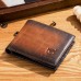 Men Genuine Leather RFID 13Card Slots Gradient Short Purse Wallet