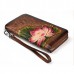 Vintage Genuine Leather Multi-function Phone Wallet Purse For Women