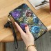 Vintage Genuine Leather National Style Multi-slots Wallet Card Holder Phone Bag For Women