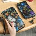 Vintage Genuine Leather National Style Multi-slots Wallet Card Holder Phone Bag For Women