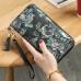 Vintage Genuine Leather National Style Multi-slots Wallet Card Holder Phone Bag For Women