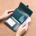 Women Trifold Oil Wax Genuine Leather 8 Card Slot Wallet Vintage Coin Purse