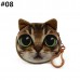 Women Cute Cat Coin Purse Round Print Wallet