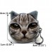 Women Cute Cat Coin Purse Round Print Wallet