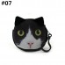 Women Cute Cat Coin Purse Round Print Wallet