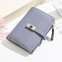 Women 9 Card Slots Zipper Trifold Wallet