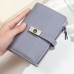 Women 9 Card Slots Zipper Trifold Wallet