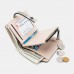 Women 9 Card Slots Zipper Trifold Wallet