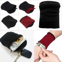 EDC Wrist Wallet Pouch Band Fleece Zipper Running Travel Gym Cycling Safe Sport Wrist Wallet