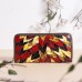 Women Genuine Leather Patchwork Vintage Wallet Purse