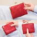 Women 6 Card Slots Vintage Short Wallet Purse