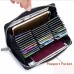 RFID Antimagnetic Genuine Leather 36 Card Slots 6.5 inch Phone Bag Card Holder Long Wallet