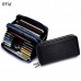 RFID Men And Women Genuine Leather Wallet 24 Card Slot Multi-function Phone Purse Solid Coin Bags