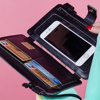 Women Stylish Printing Wallet 6.5 inch Shoulder Bags Phone Bag For iPhone Samsung Xiaomi Huawei Sony