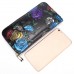 Brenice Cowhide Embossed Flowers Clutches Bags Vintage Zipper Long Wallets