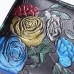 Brenice Cowhide Embossed Flowers Clutches Bags Vintage Zipper Long Wallets