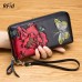 Brenice Embossed Rose RFID Wallets Retro Butterfly Clutches Bags 8 Card Holder