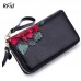 Brenice Embossed Rose RFID Wallets Retro Butterfly Clutches Bags 8 Card Holder