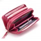 Women Lingge Genuine Leather Clutches Bag Card Holder Wallet Purse