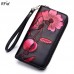 Brenice RFID Bauhinia Flower Clutches Bags 8 Zipper Card Holder Coin Purse