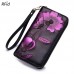 Brenice RFID Bauhinia Flower Clutches Bags 8 Zipper Card Holder Coin Purse