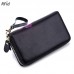 Brenice RFID Bauhinia Flower Clutches Bags 8 Zipper Card Holder Coin Purse