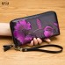 Brenice RFID Bauhinia Flower Clutches Bags 8 Zipper Card Holder Coin Purse